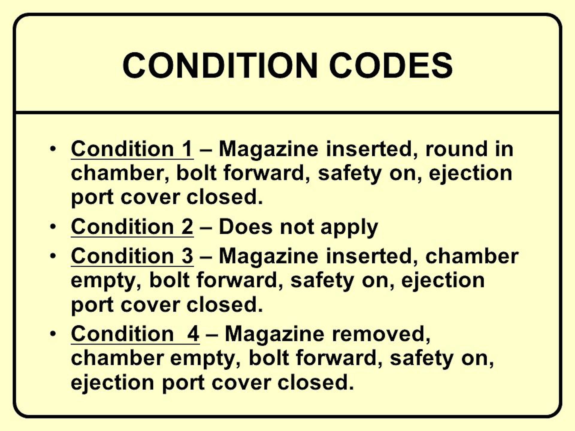 Weapons Condition Codes