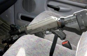 Century Arms C39 Pistol Between Truck Seats