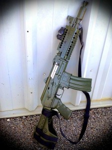 M85 PAP chambered in 5.56mm with a new DuraCoat Uzi Green color. 