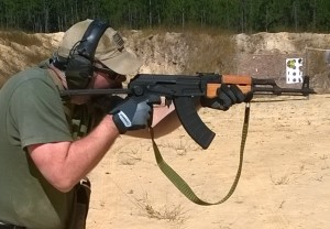 The author shoots the AK63D; yes the metal stock stings.