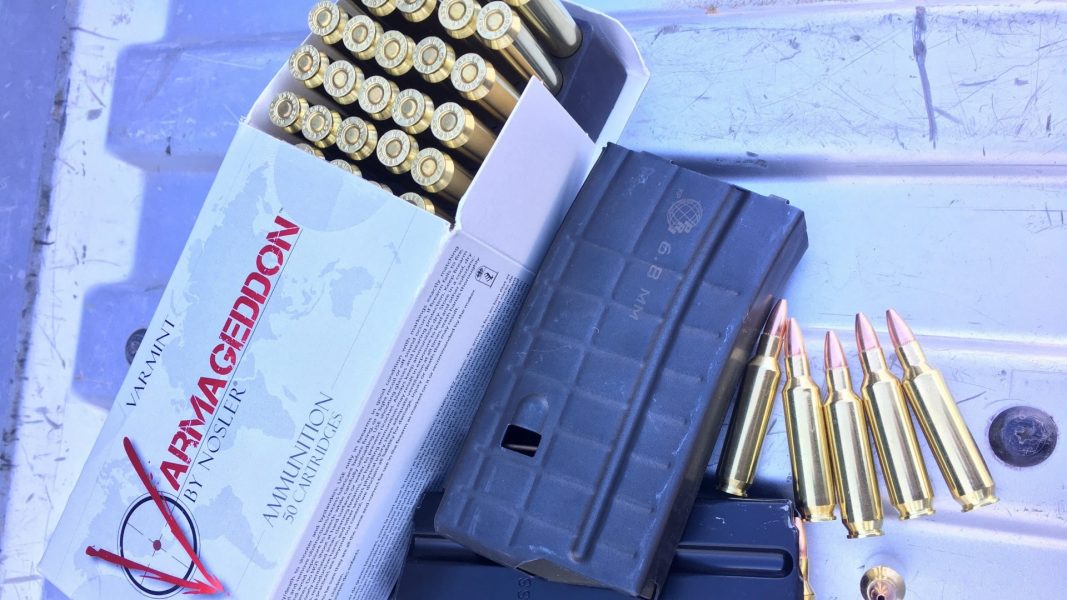 22 Nosler ammunition with 6.8 SPC magazines