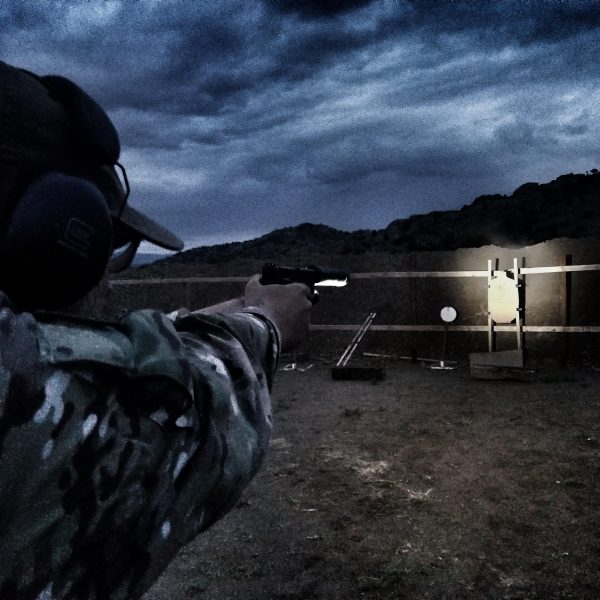 Night shooting with a suppressor